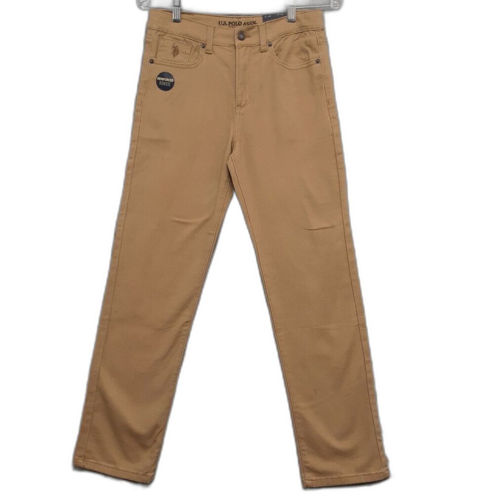 U.S. Polo Assn Straight Twill Jeans Pants Honey Yellow Boys Size 14 NWT